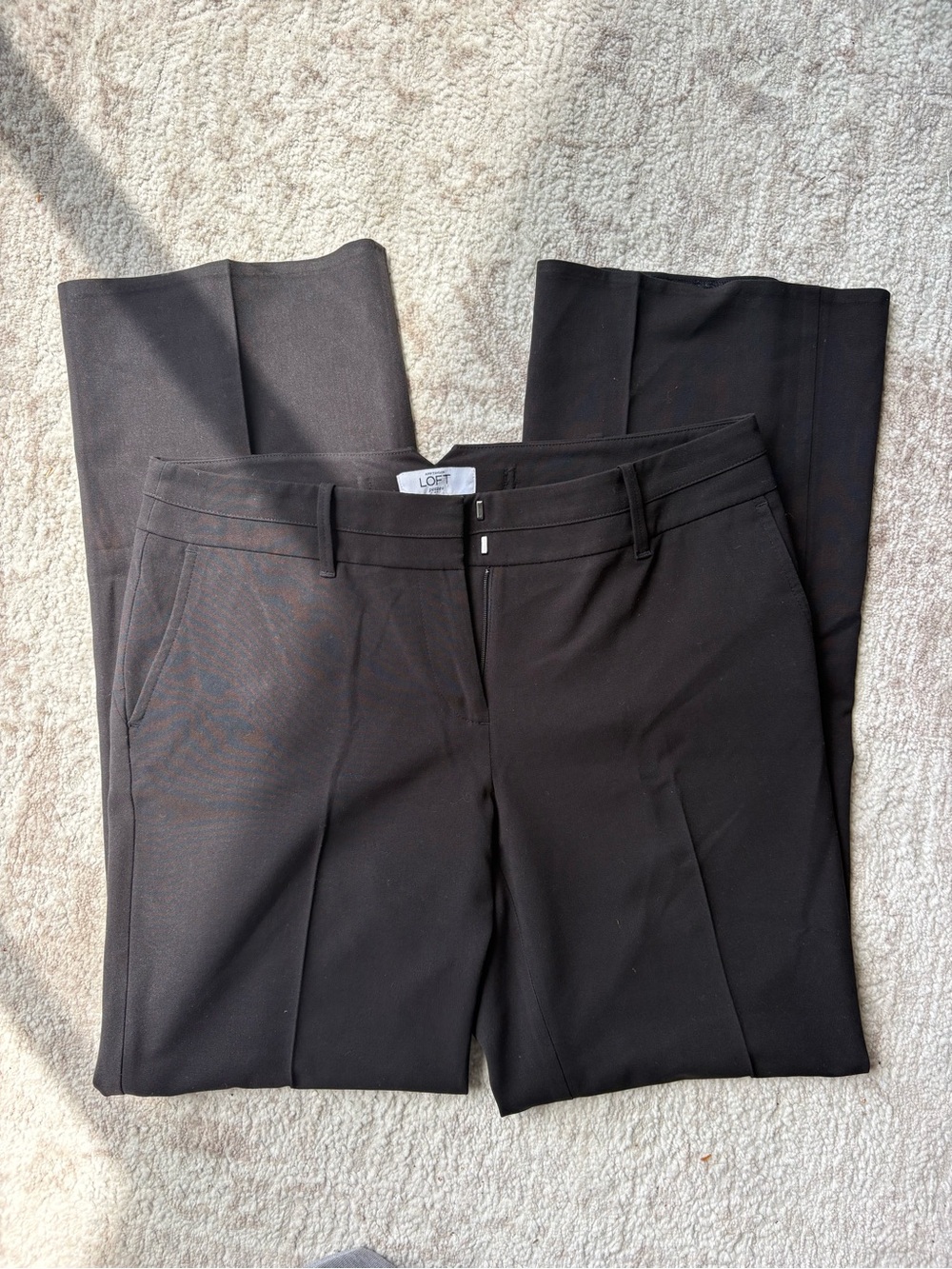 LOFT Black Straight-Leg Work Trousers